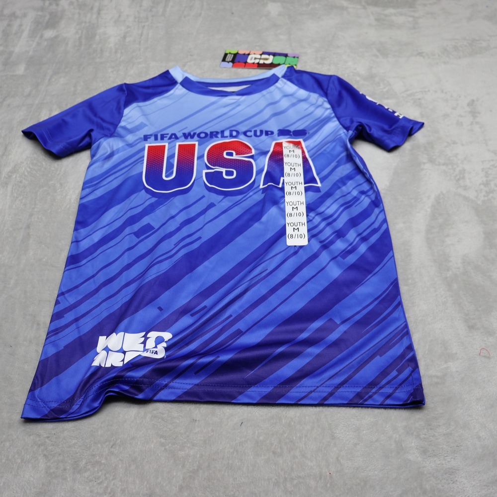 FIFA Shirt Youth Medium 8/10 Blue USA World Cup 26 Soccer Football Jersey NEW